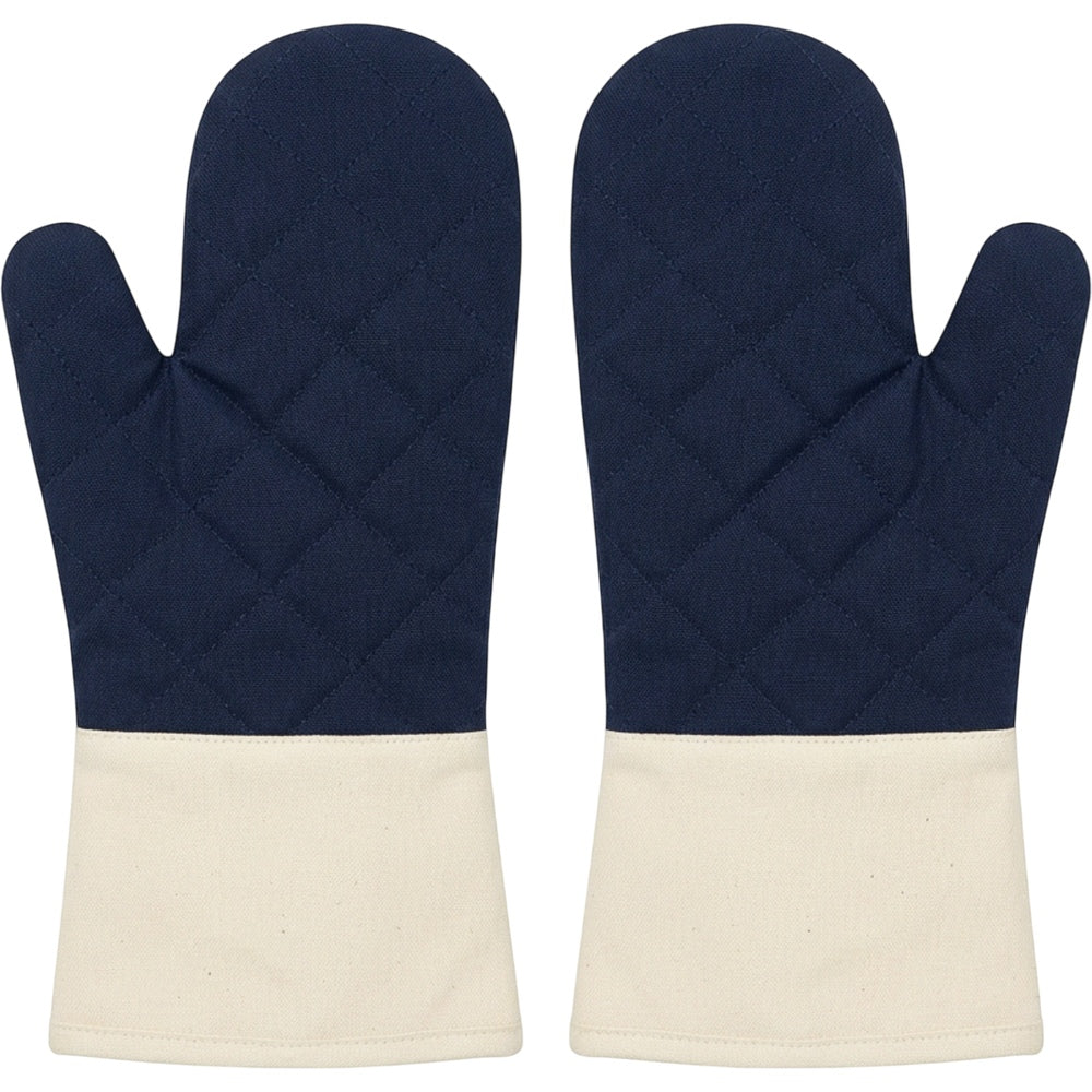Baskliving Cuffhaven Oven Gloves 15 in Navy Canvas Pair - Product view