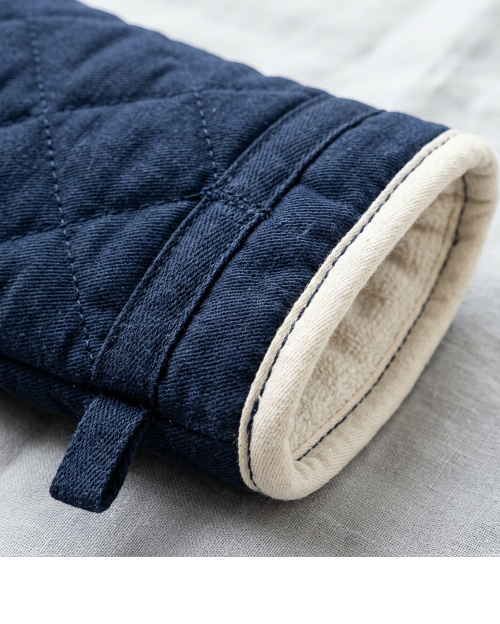 Baskliving Extra Long Oven Mitts Heat Resistant Cotton 15 in Navy