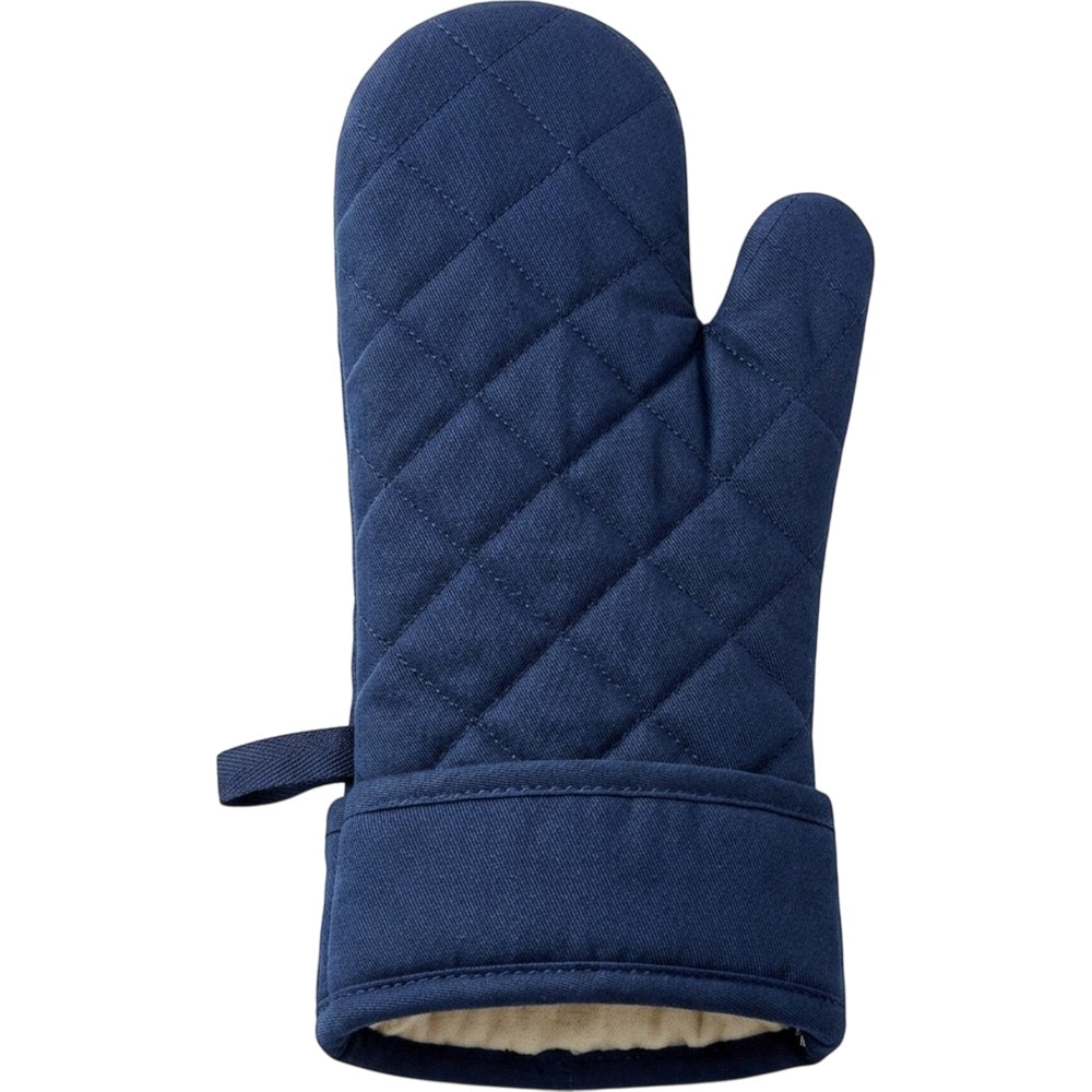 Baskliving Extra Long Oven Mitts Heat Resistant Cotton 15 in Navy
