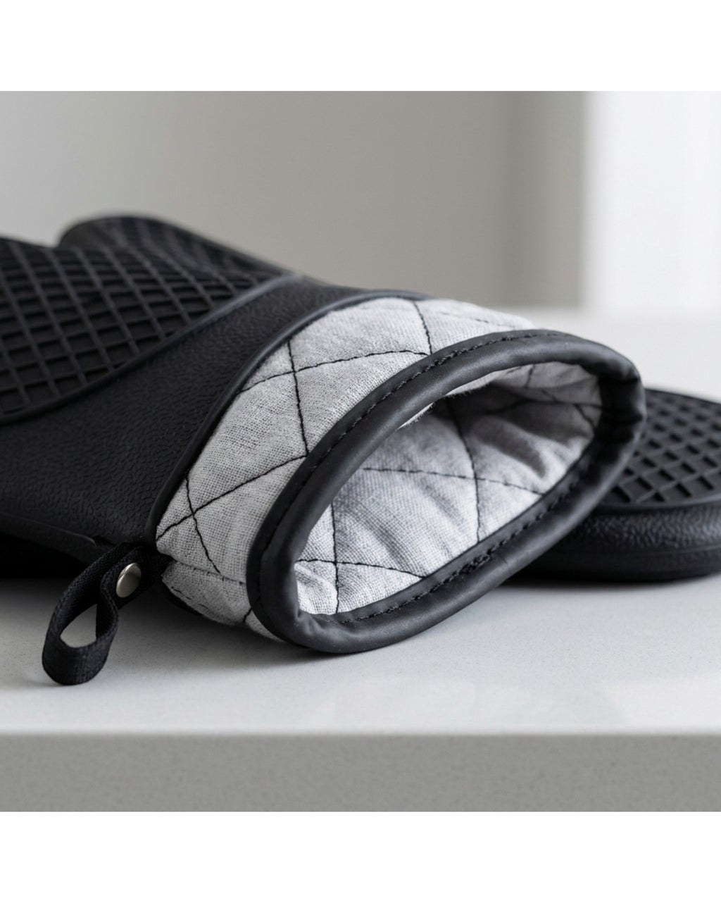 Baskliving Silicone Oven Gloves Waterproof Pair Black