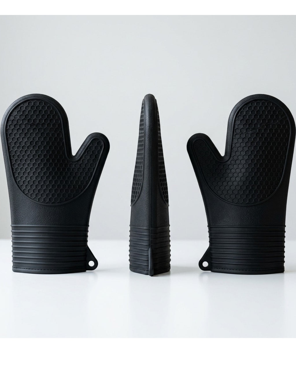 Baskliving Silicone Oven Gloves Waterproof Pair Black