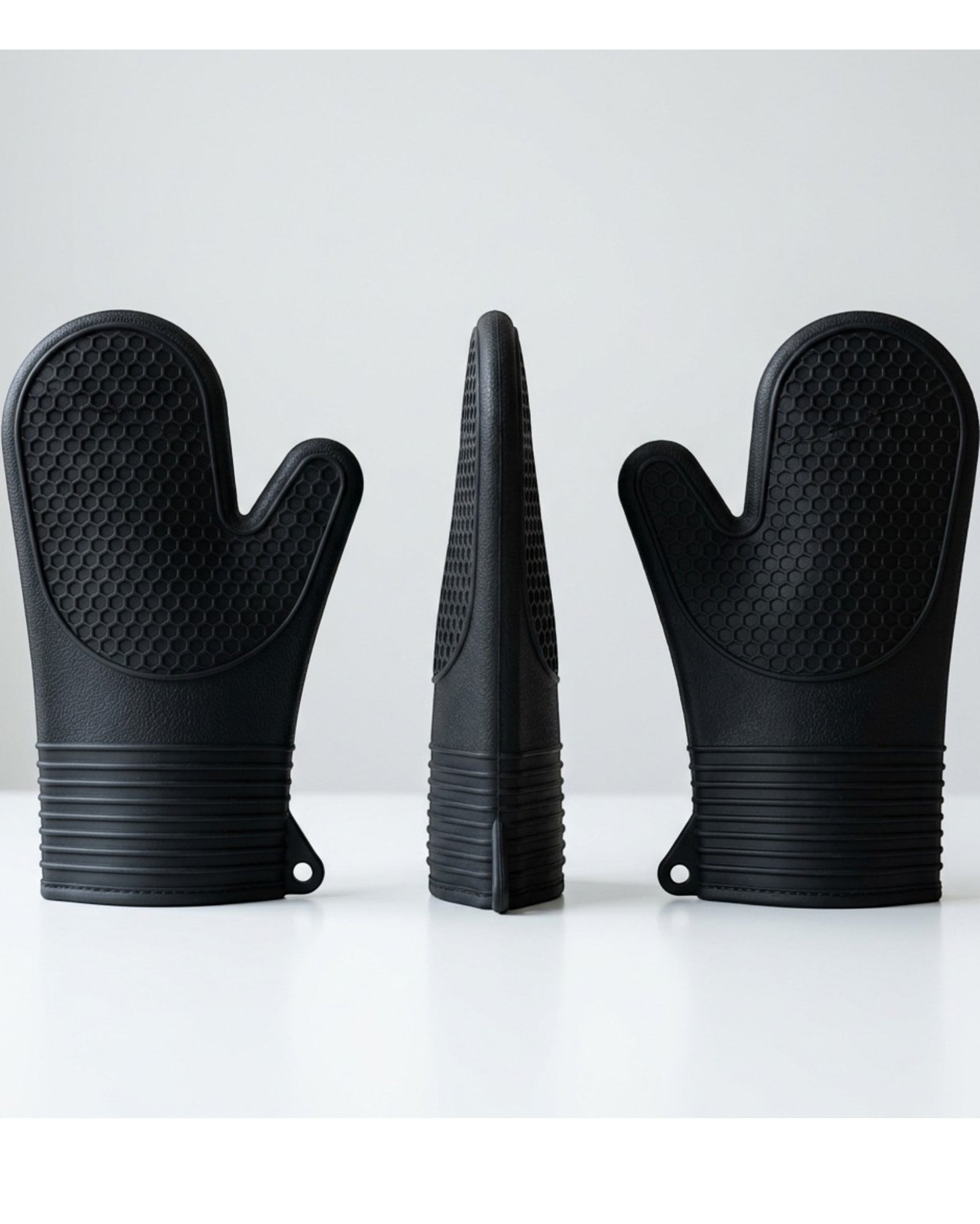 Baskliving Silicone Oven Gloves Waterproof Pair Black