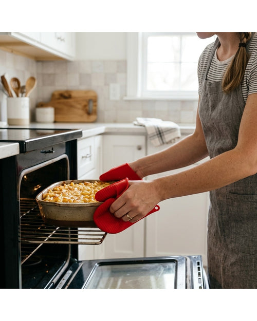 Baskliving Mini Oven Mitt Pinch Grip Silicone 2-Pack Red